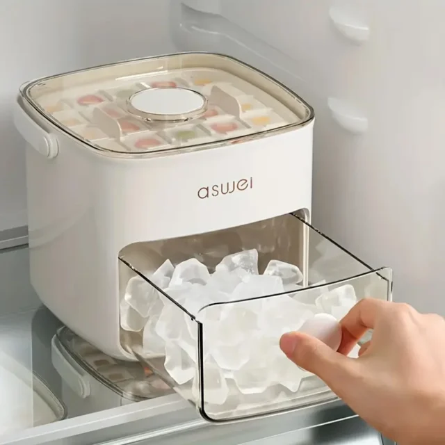 48 Cube Ice Maker Easy Press Lid Double Layer Diy